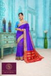 Purple- Blue- Red Saree